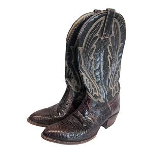 WRANGLER | Western Brown Leather Stitched Heeled Mens Boots 8.5 D